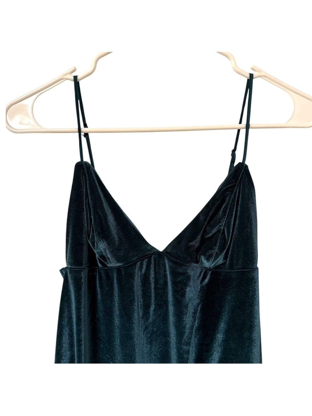Victoria's Secret Babydoll Velvet Slip Dress Chemise Womens Small Emerald Green - Picture 4 of 8